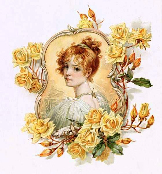 Женщины и цветы - незнакомка, розы, женщина, цветы, женский портрет, ретро - оригинал