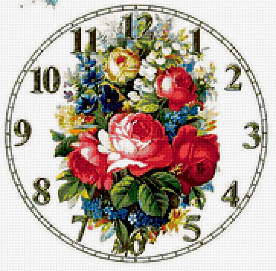 Часы - цветы, часы. натюрморт - предпросмотр