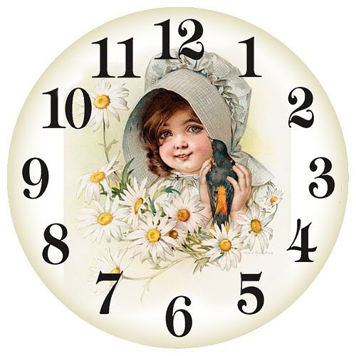 Часы - часы. девочка. цветы - оригинал