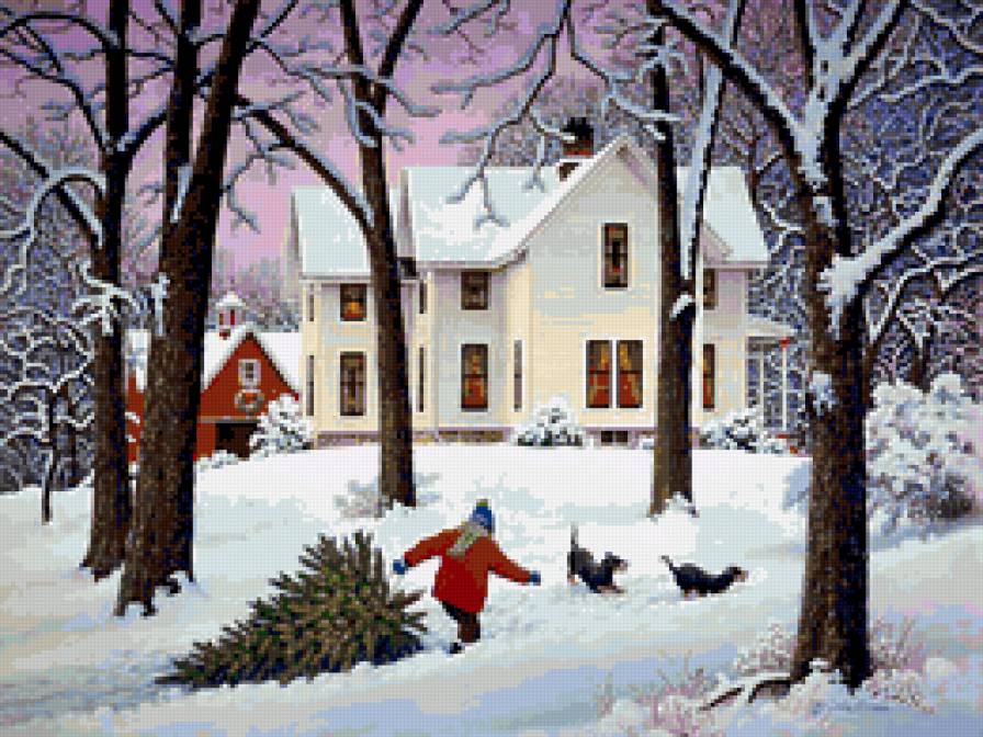 серия "рождество" - дом.зима.рождество.елка.дети - предпросмотр