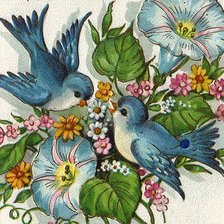 Оригинал схемы вышивки «цветы и птицы» (№300518)