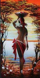 закат 3 - африка, девушка - оригинал