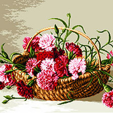 гвоздики в корзине