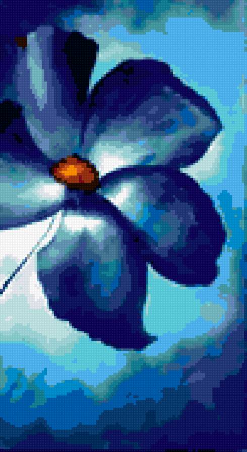 Триптих Синие цветы (часть 3) - предпросмотр