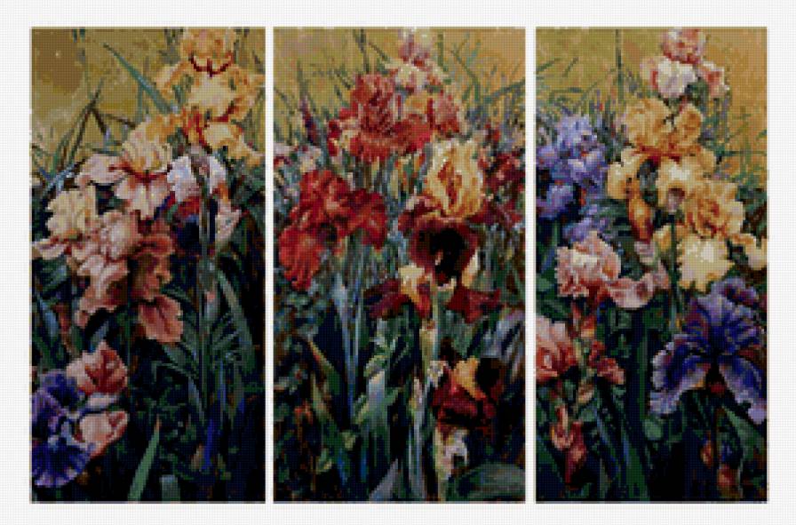 триптих "ирисы" - предпросмотр