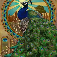 Оригинал схемы вышивки «павлин» (№302405)