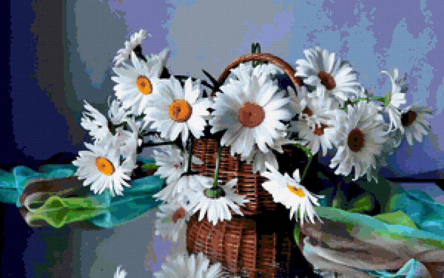 Букет - картина, букет, ромашки, цветы - предпросмотр