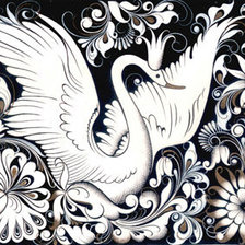 Схема вышивки «лебедь»