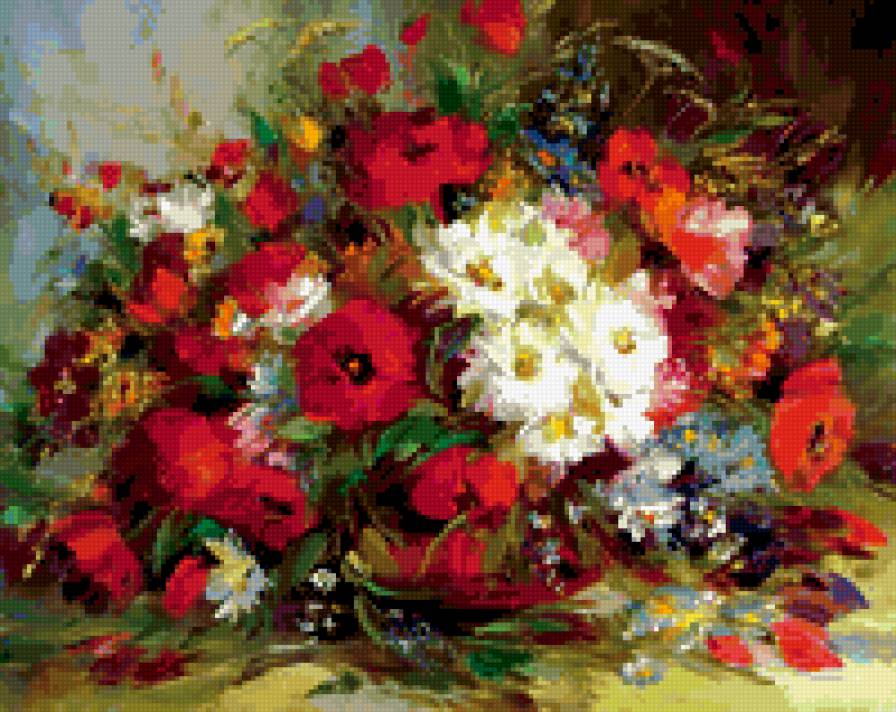 букет с маками - картины - предпросмотр