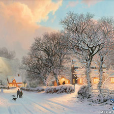 Схема вышивки «вечер, зима, прогулка»