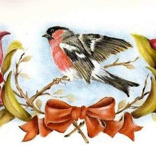 Схема вышивки «птица и лилии»