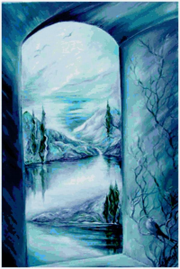 вид из окна - окно, пейзаж, зима - предпросмотр