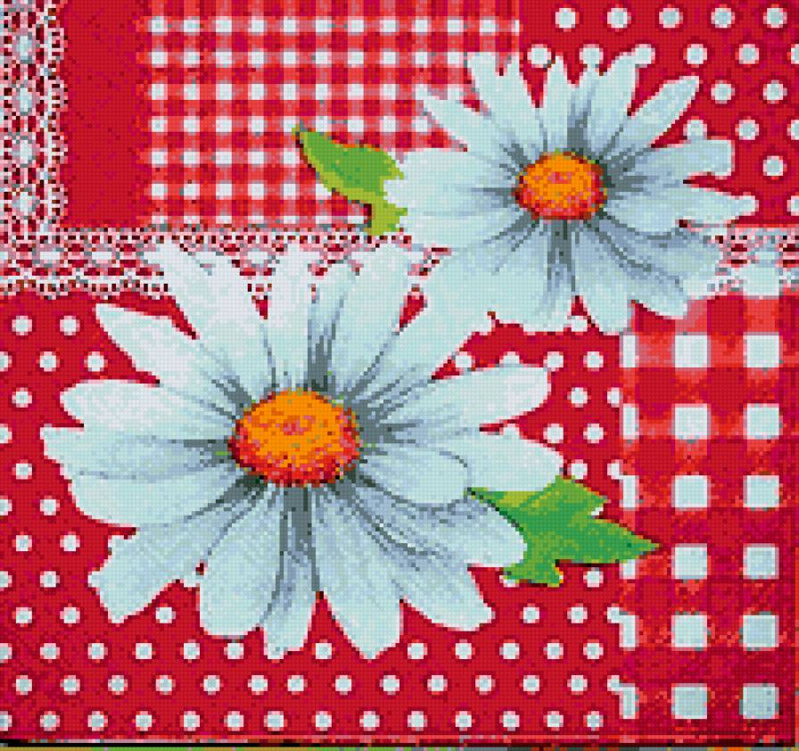 подушка - узор, подушка, рамашка - предпросмотр