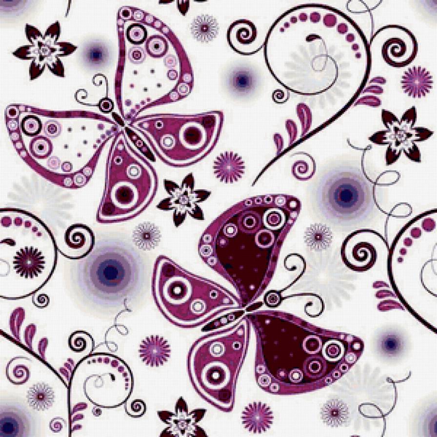 подушка "бабочки" - орнамент, цветы, узор, подушка, бабочки - предпросмотр