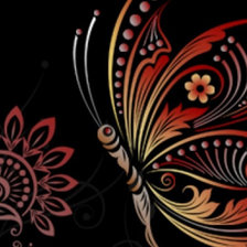 Схема вышивки «подушка "бабочка и цветок"»