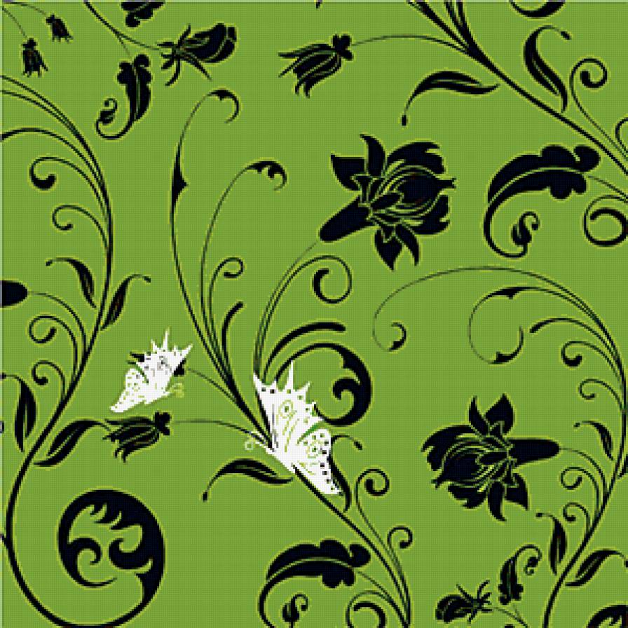 подушка "бабочки" - орнамент, подушка, бабочки, цветы, узор - предпросмотр