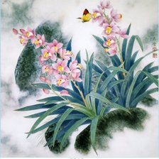 Схема вышивки «орхидеи»