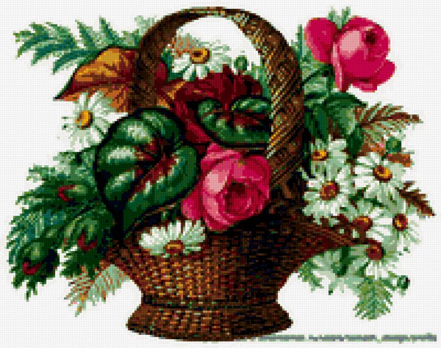 корзина цветов - цветы, букет - предпросмотр