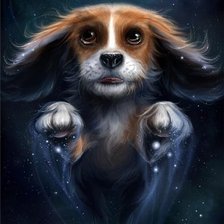 Схема вышивки «космическая собака»