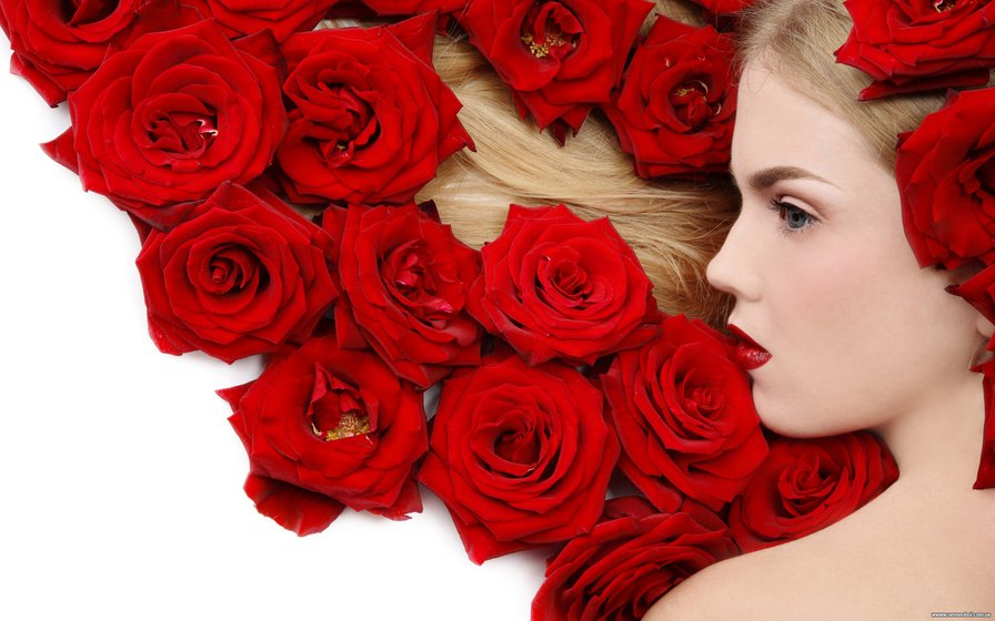 Цветочная фантазия - розы, девушка, цветы - оригинал