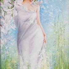 Схема вышивки «весна,девушка»