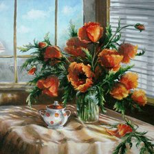 Схема вышивки «маки»