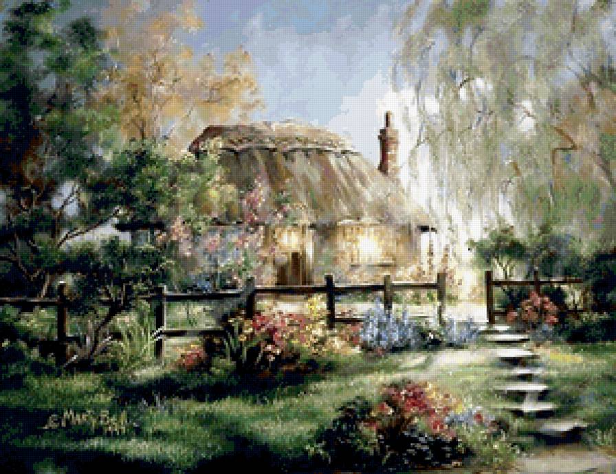 Милый домик - пейзаж, домик - предпросмотр