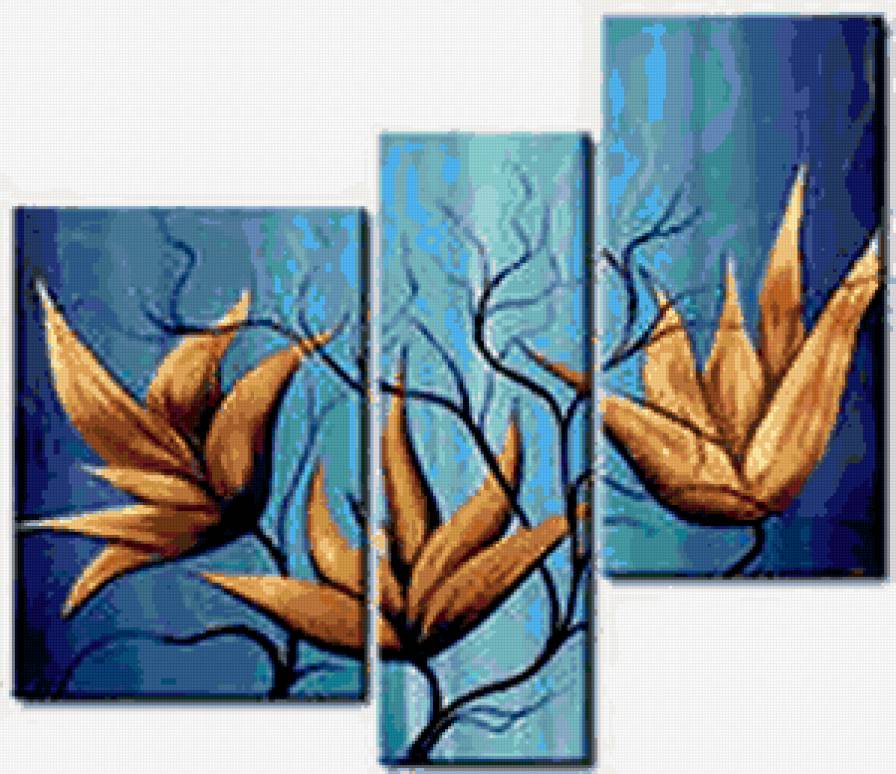 Триптих - цветы, букеты, розы - предпросмотр