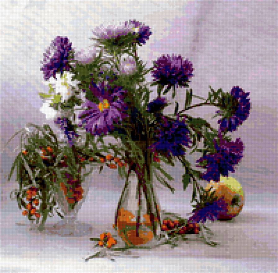 Астры - астры, цветы, натюрморт - предпросмотр