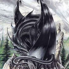 Схема вышивки «черный дракон»