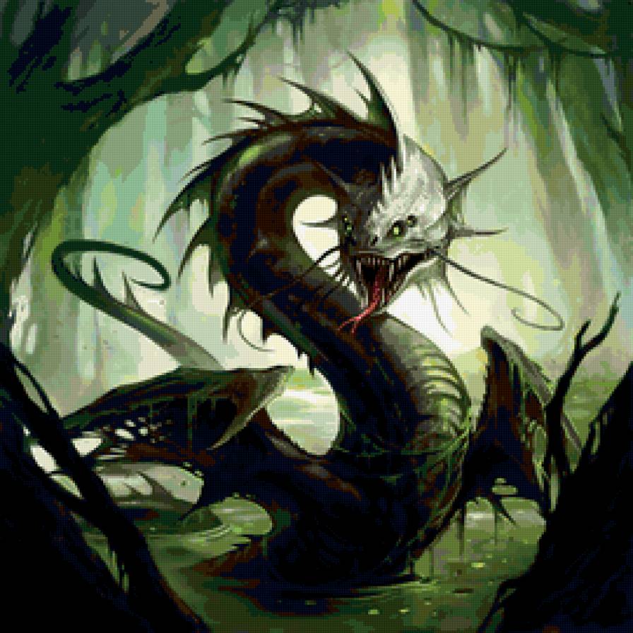 дракон в болоте - болото, дракон - предпросмотр