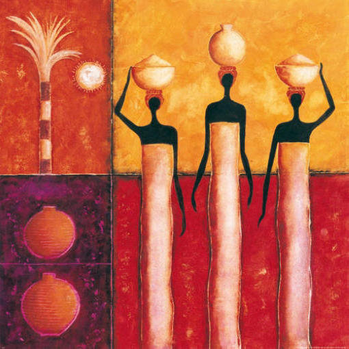 африканки с кувшинами на голове - африканские женщины, этнич, кувшины, яркие африканки, негритянки - оригинал