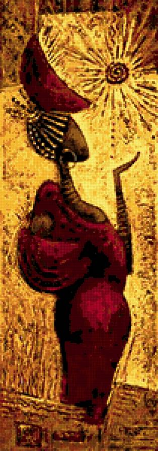 африканка с солнцем на ладошке - африка, этника, солнце на ладони, этнический мотив, женщина - предпросмотр