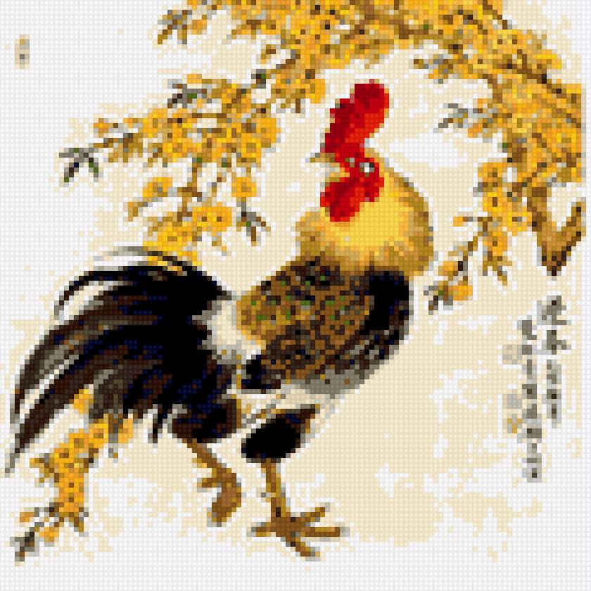 Петух Прованса - петух, вышивка, прованс - предпросмотр