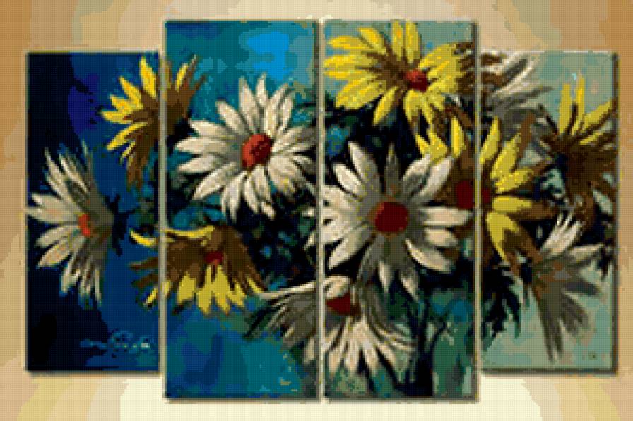 полиптих - розы, букеты, цветы - предпросмотр