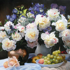 Схема вышивки «пионы»