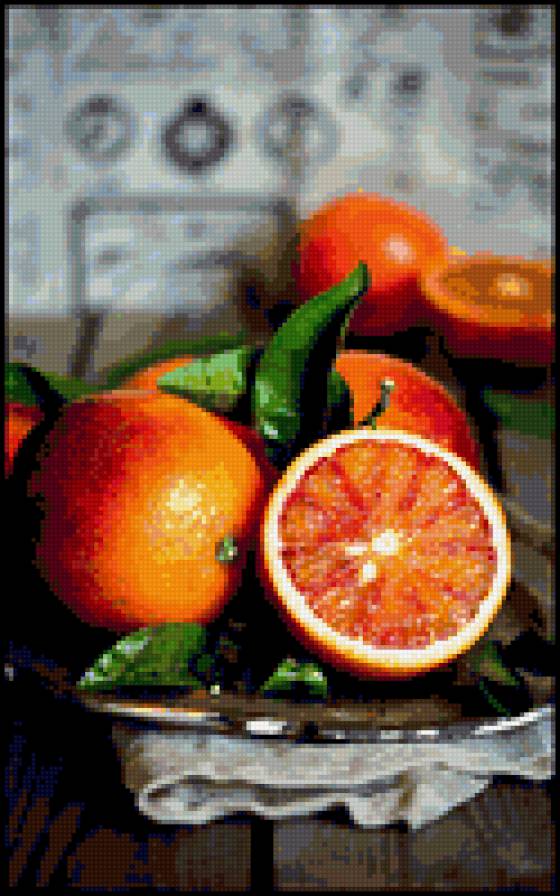 натюрморт - апельсины - апельсины, натюрморт, фрукты, кухня - предпросмотр