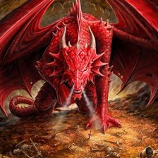 Оригинал схемы вышивки «Красный дракон» (№306185)