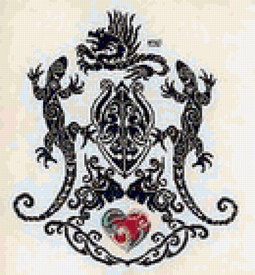 Саламандра - монохром, фэнтази - предпросмотр