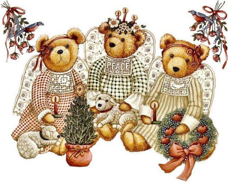 Рождественские Машани - пушистые комочки., мишки - оригинал