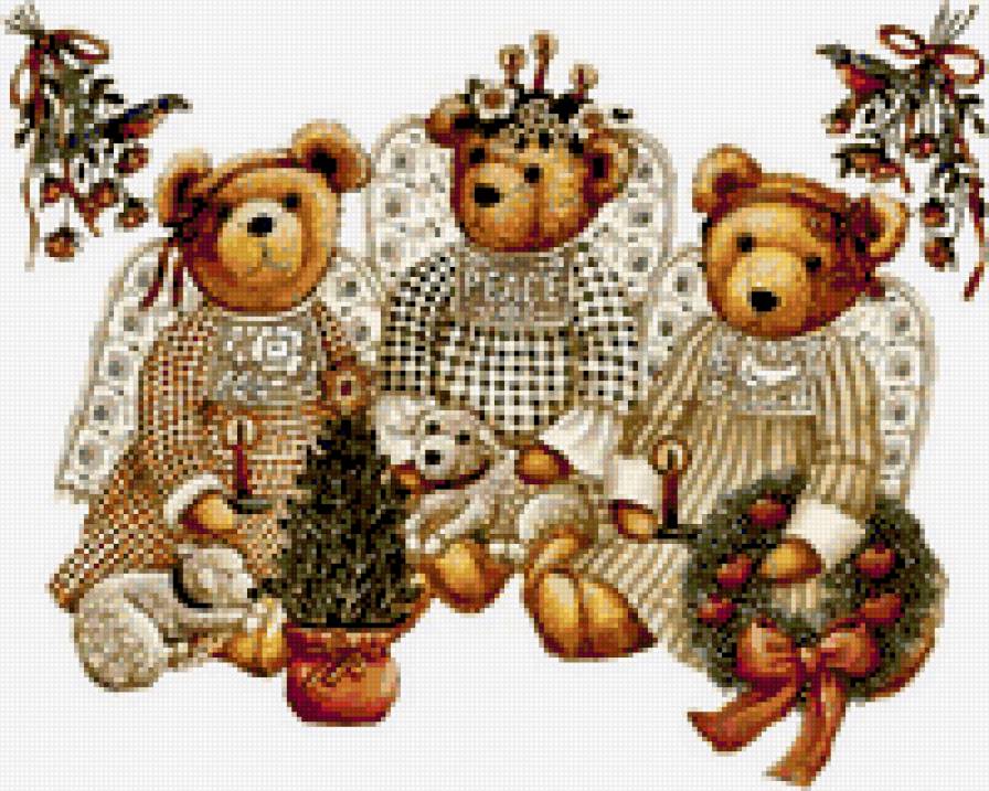 Рождественские Машани - пушистые комочки., мишки - предпросмотр