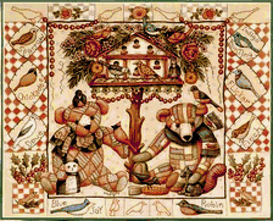 Лоскутные Мишки - пушистые комочки, мишки - предпросмотр