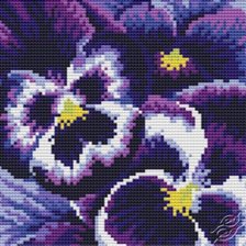 Схема вышивки «подушка анютины глазки»
