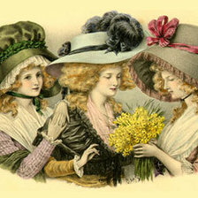 Схема вышивки «Три грации или Дами в капелюшках»