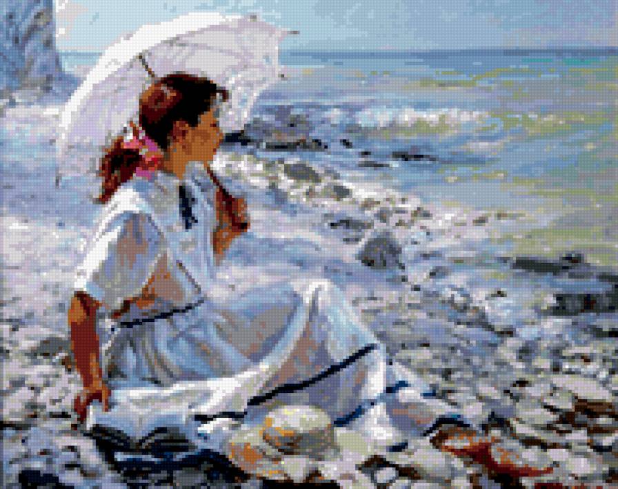 Девушка и море - предпросмотр