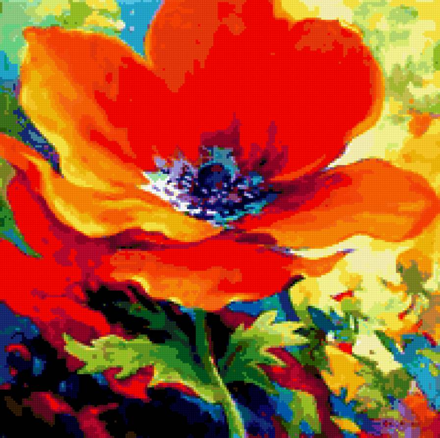 акварель - мак - предпросмотр