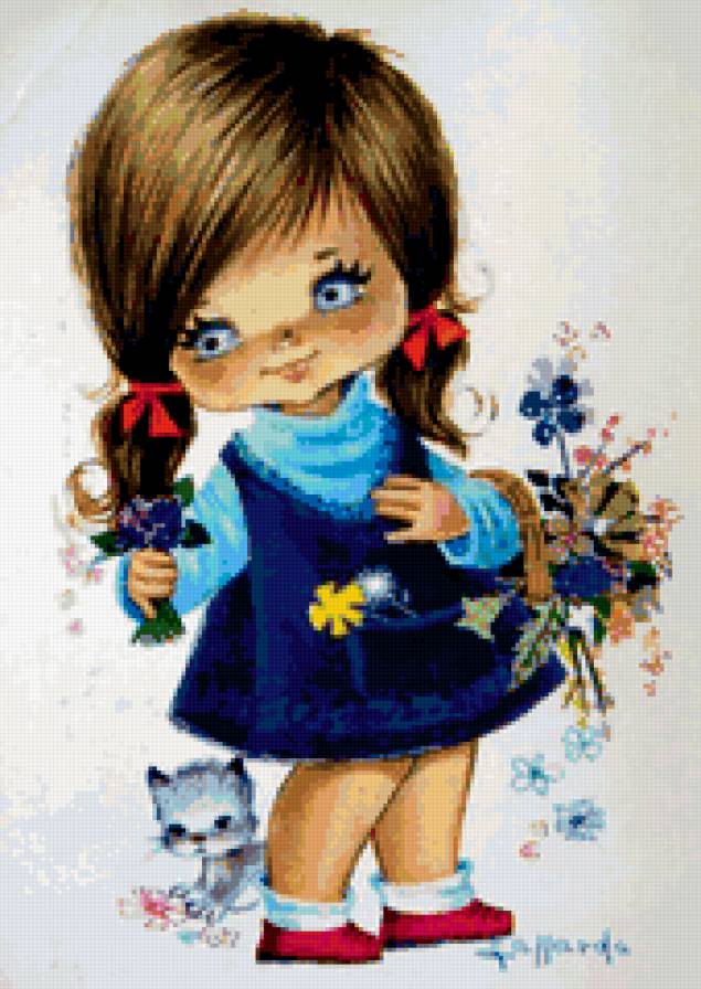 открытка2 - люди, девочка, винтаж - предпросмотр