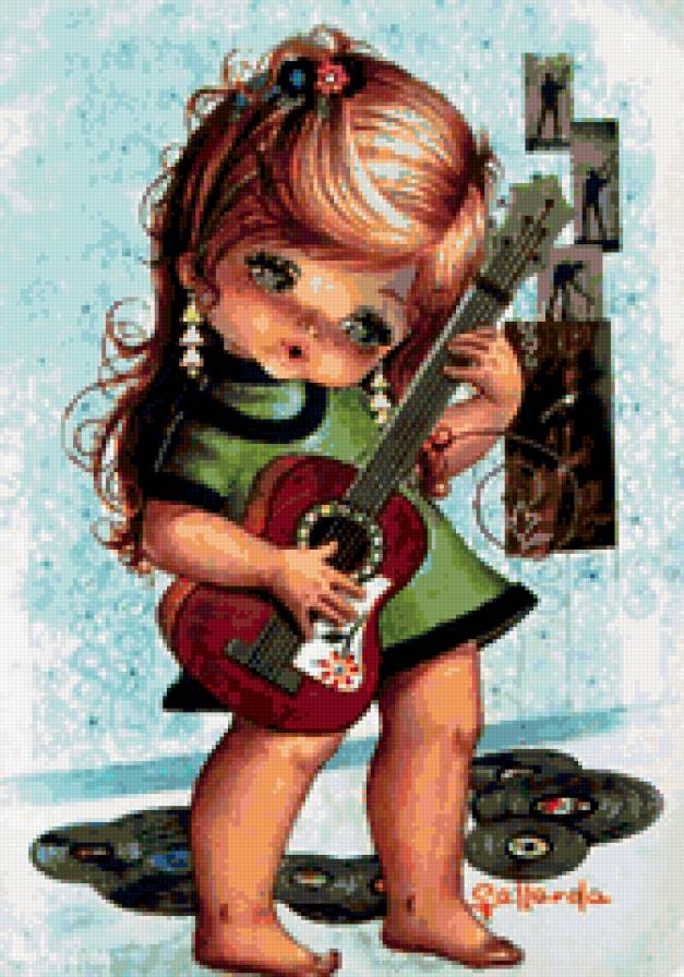 открытка3 - дети, люди, винтаж, музыка - предпросмотр