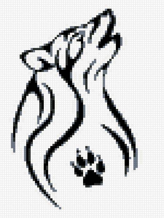 волк - черно-белые - предпросмотр