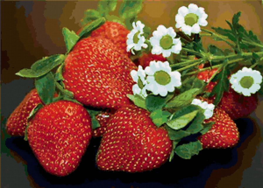 Они настоящие - клубника, ягоды, цветы - предпросмотр